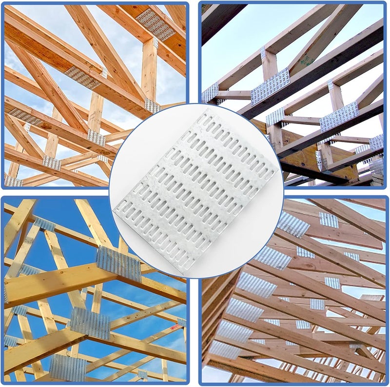 MOZCORN 40 Pack Truss Plate 4x6 Pronged Truss Plates with Nail Teeth Mending Plate for Wood Trusses Construction - Image 5